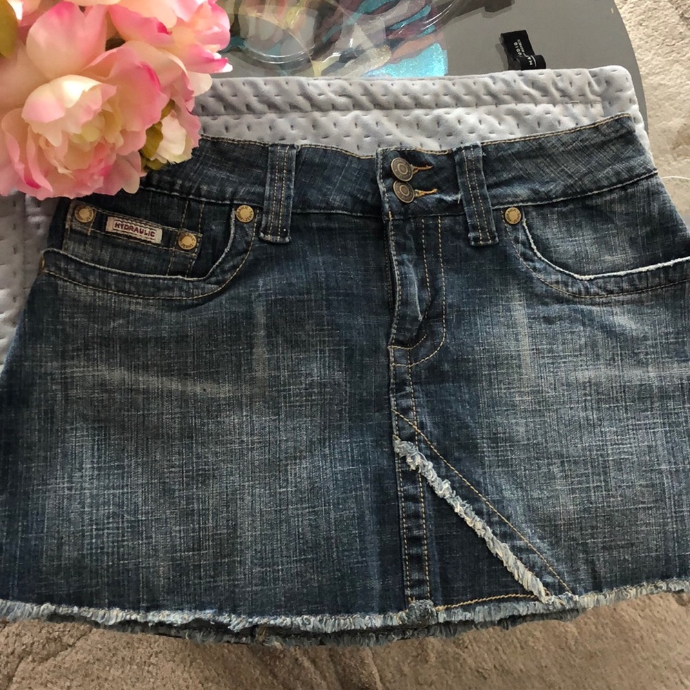 Denim Mini Skirt by Hydraulic, 7/8